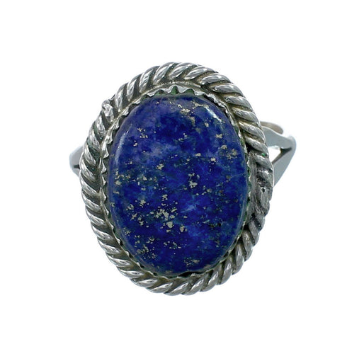 Native American Sterling Silver Lapis Ring Size 8 AX130227